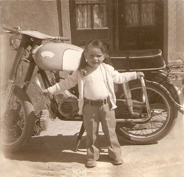 Girls love bikes! Little Ana at three years of age.