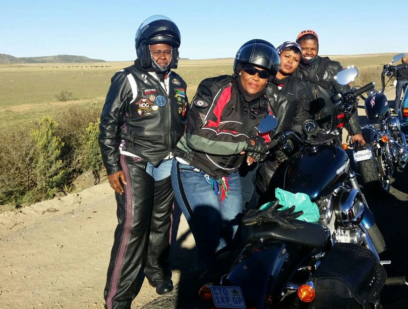 Women Who Ride: Stopped for a break on the way to Lesotho
