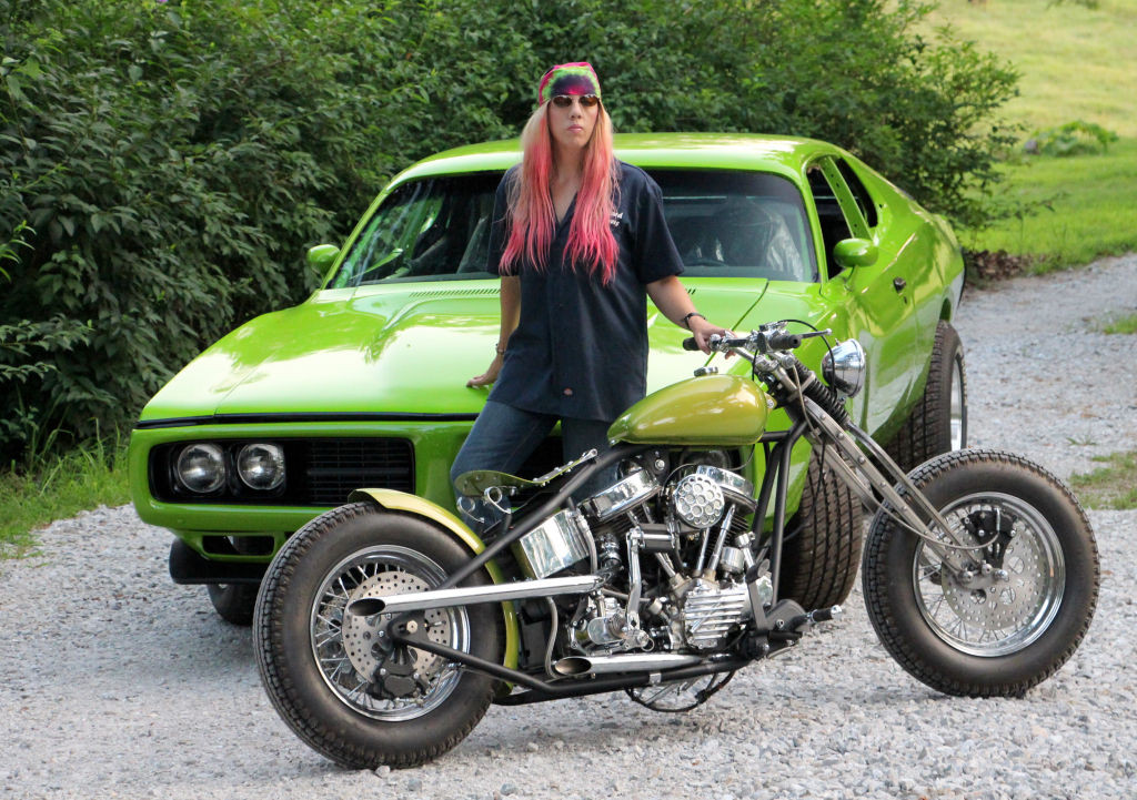 Women Who Ride: Chris Gibbany with her 1956 Harley Panhead and 1974 Dodge Charger