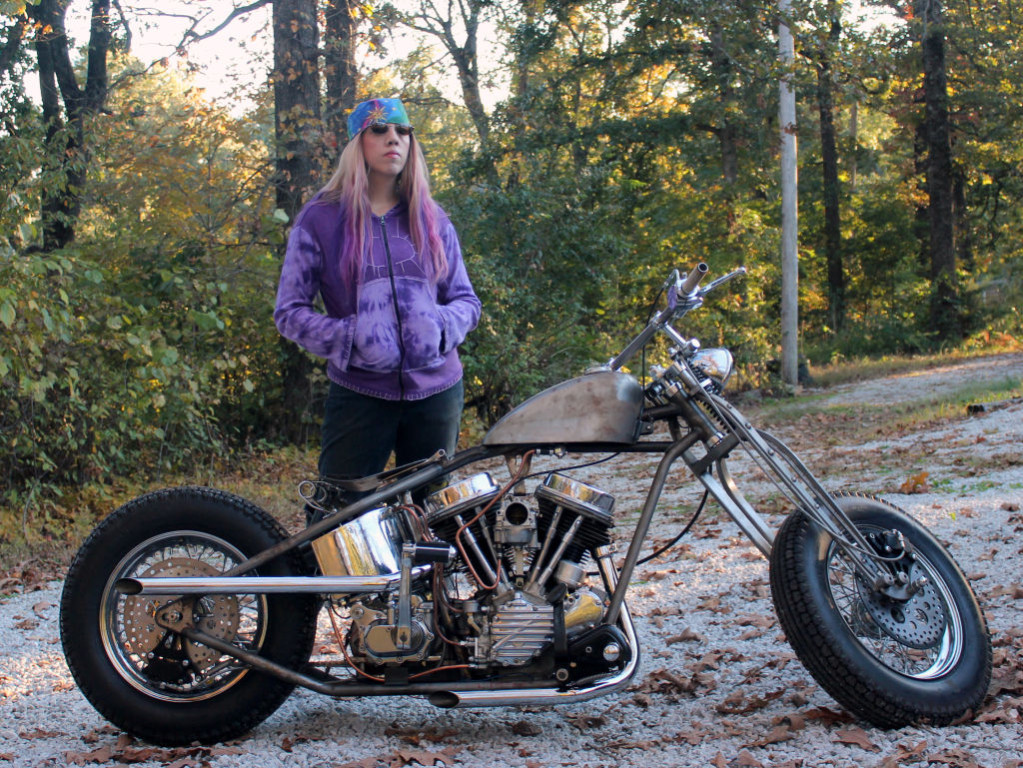 Women Who Ride: Chris Gibbany with her 1956 Harley Panhead in its raw form