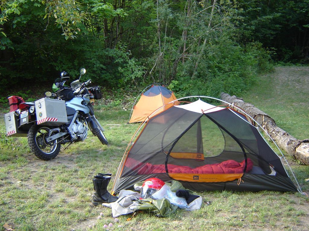 Motorcycle camping