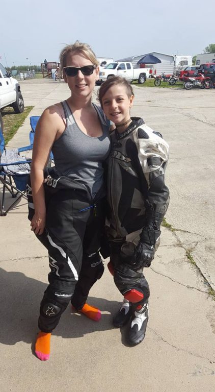 Girls Who Ride: Delaney Ritchie with her mom at the race track.