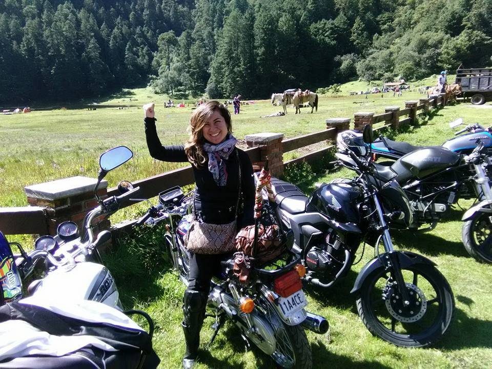 Women Who Ride: Gabriela Ochoa in Zempoala Lagoon, Mexico, at the end of a challenging ride.