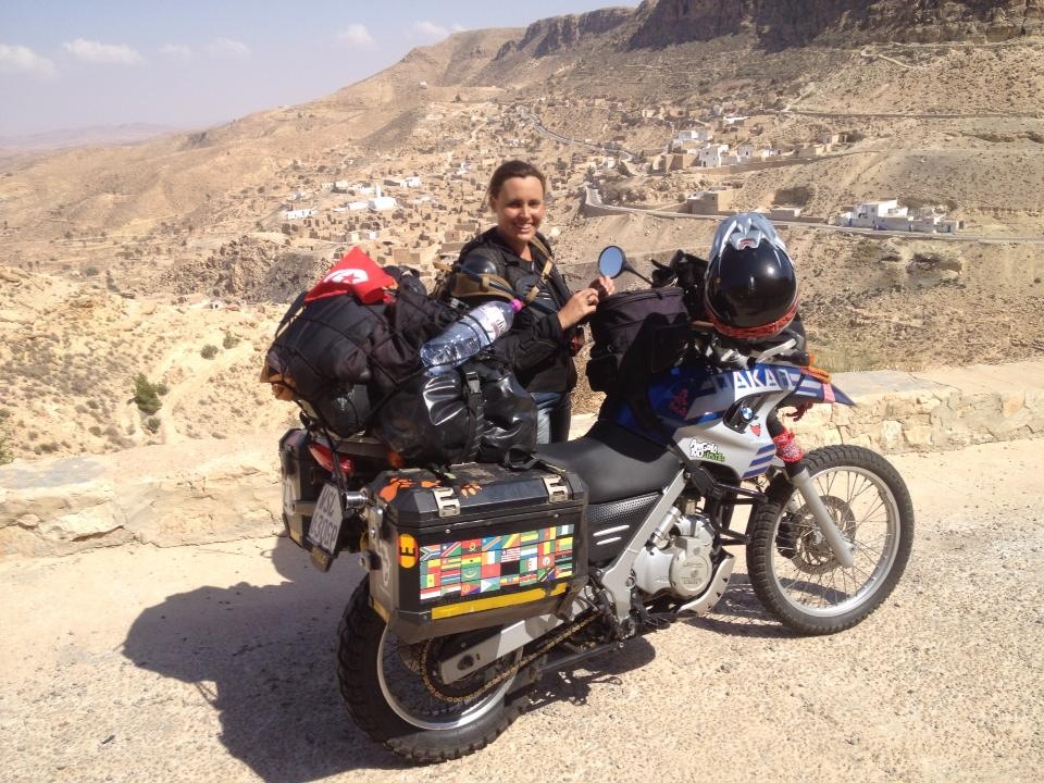 Women Who Ride: Jolandie Rust in Tunisia on her ride around Africa