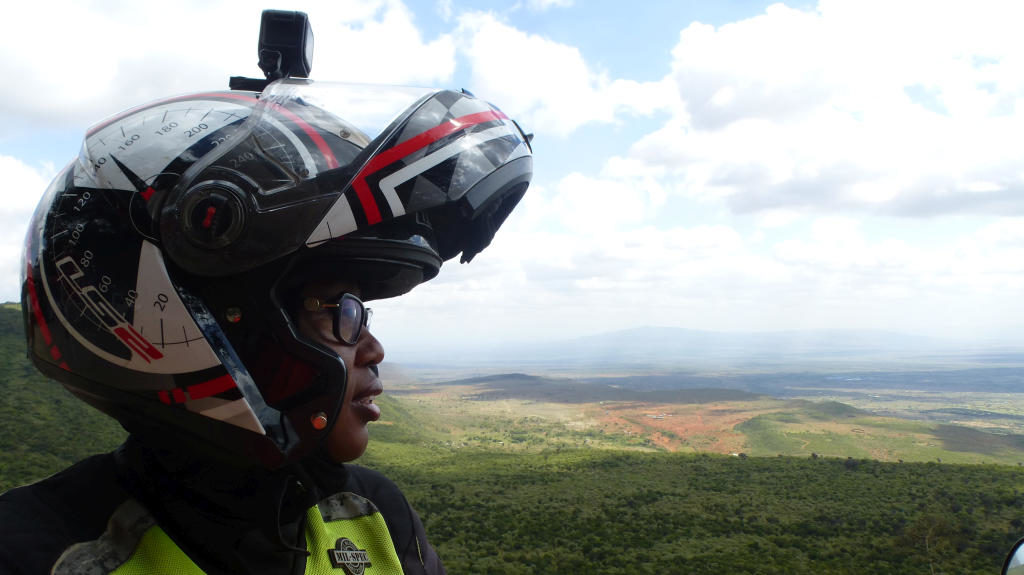 Wamuyu Ndarathi looking out at the Escarpment