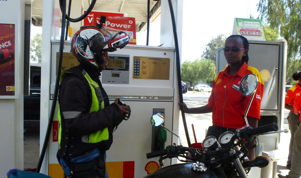 Wamuyu Ndarathi stopped at a gas station