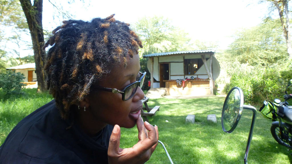 Wamuyu Ndarathi getting ready to ride