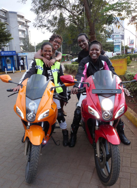 Women motorcyclists in Kenya