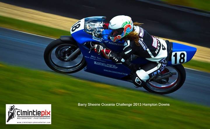Women Who Ride: Scout Fletcher at the Barry Sheene Oceania Challenge at Hampton Downs (Image courtesy of ClmintiePix)